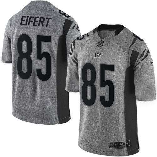 Nike Bengals #85 Tyler Eifert Gray Men's Stitched NFL Limited Gridiron Gray Jersey - Click Image to Close